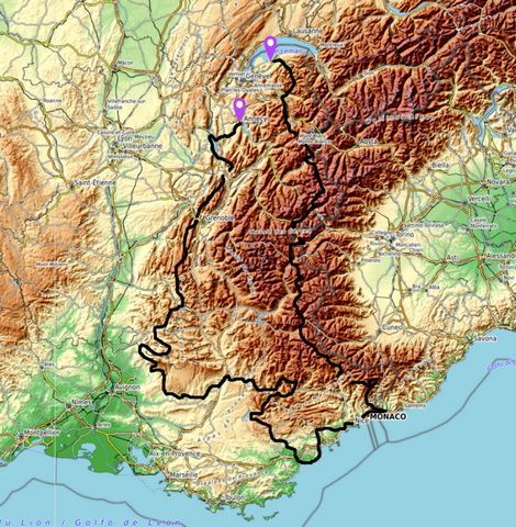 carte circuit Alpes Provence carte voyage moto provence alpes