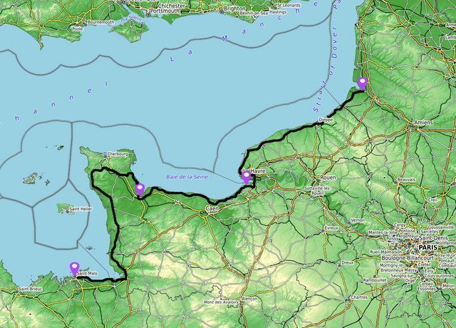 normandy tour map map motorcycle tour normandy