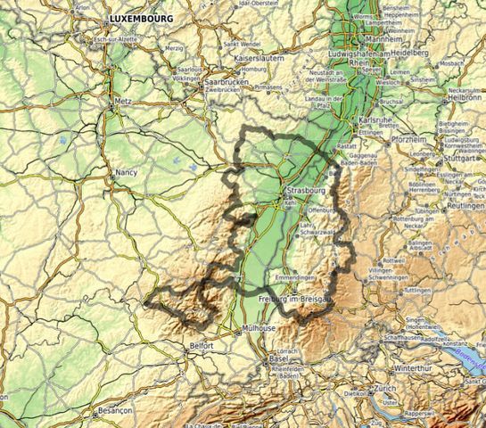 Alsace tour map carte voyage moto alsace