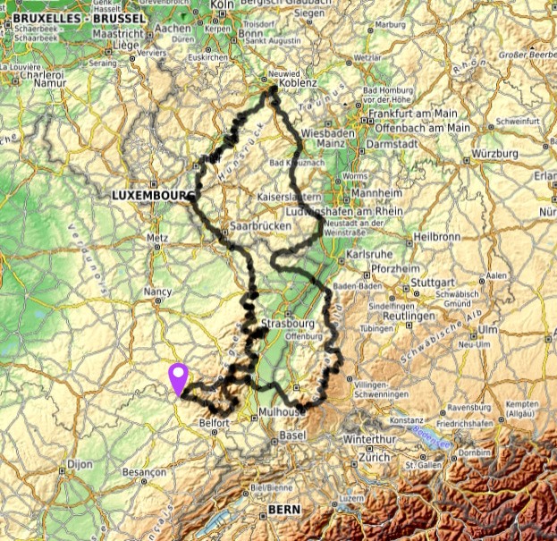 carte road trip rhin moselle moto