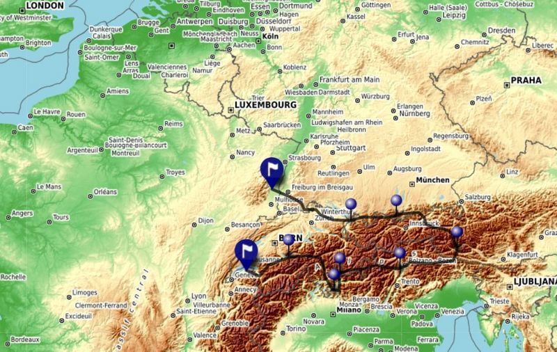 carte circuit Alpes Carte voyage moto Alpes