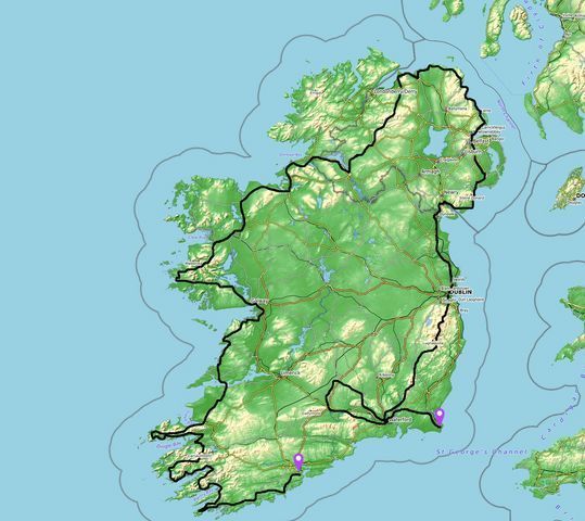 ireland map motorcycle tour of Ireland map