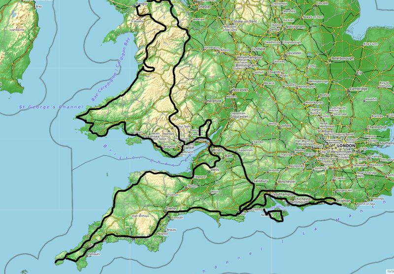 ireland map carte road trip moto pays galles