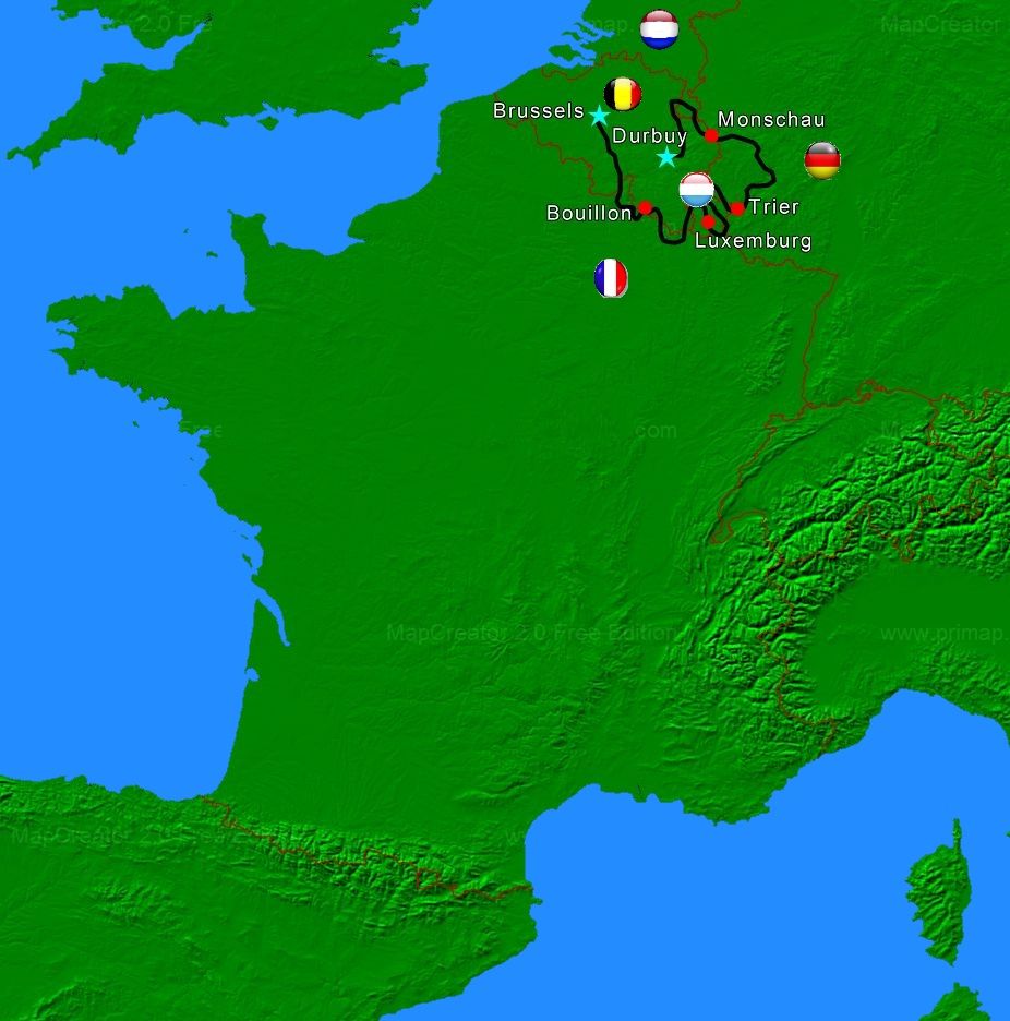 carte circuit 5 pays carte voyage moto europe benelux