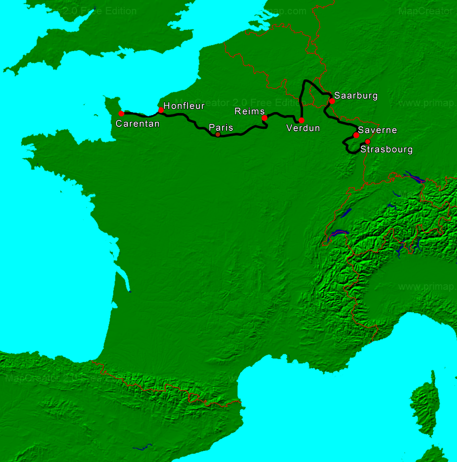 Memorial Tour itinerary map memorial